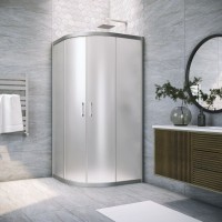 Душевой уголок Vegas Glass ZS Novo 100 07 10 профиль матовый хром, стекло сатин