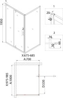 Душевая дверь в нишу Niagara Nova NG-83-10AB 100 см, черная