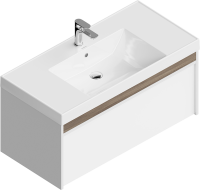 Мебель для ванной комнаты KERAMA MARAZZI Modula 100 подвесная, белая глянцевая, с раковиной Cubo 100