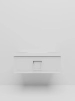 Тумба с раковиной La Fenice Cubo 100 подвесная, bianco, ручка хром, раковина Cubo 100