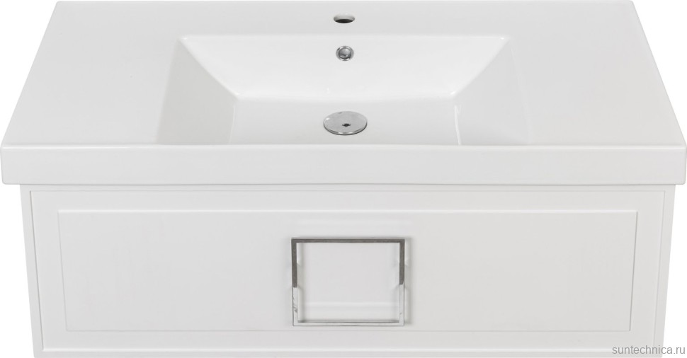 Тумба с раковиной La Fenice Cubo 100 подвесная, bianco, ручка хром, раковина Cubo 100