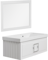 Тумба с раковиной La Fenice Cubo 100 подвесная, bianco, ручка хром, раковина Cubo 100