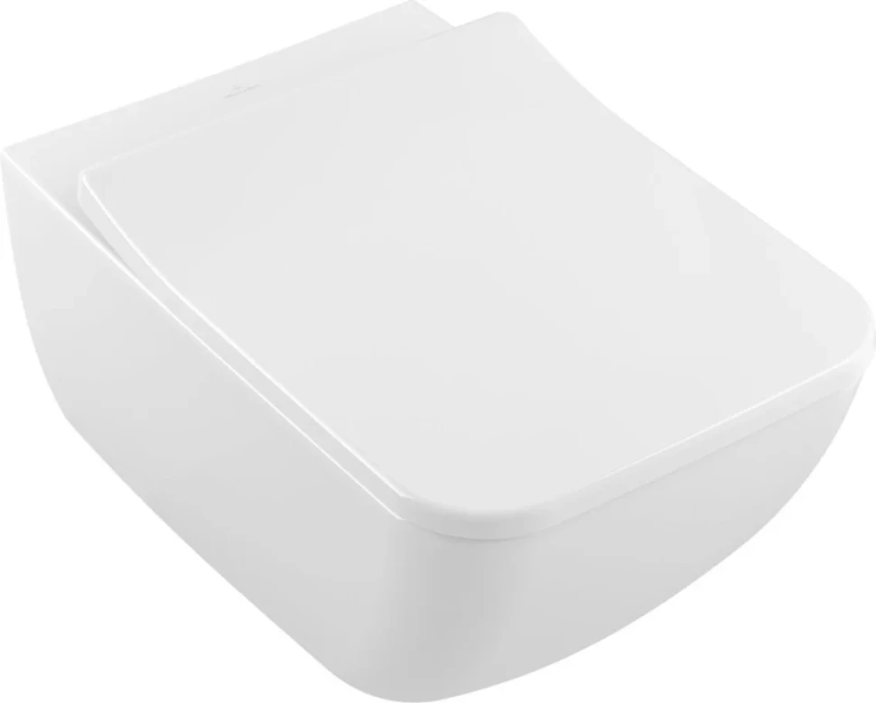 Комплект Унитаз подвесной Villeroy & Boch Venticello 4611RS01 безободковый + Инсталляция Geberit Duofix Delta 458.124.21.1 3 в 1 с кнопкой смыва, хром