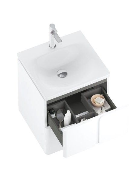 Тумба под раковину без столешницы Ravak Balance SD 50 глянцевая белая, графит