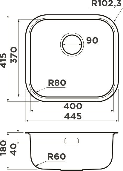 Комплект Мойка Omoikiri Omi 44-U/I-IN нержавеющая сталь + Измельчитель Nagare slim 900