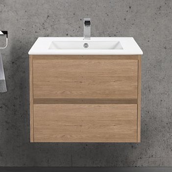Тумба под раковину Vincea Gio 60 подвесная, натуральный дуб