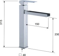 Смеситель для раковины Remer Qubika Cascata QC11L