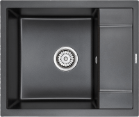 Комплект Мойка Paulmark Flugen 50-600 PM216050-BL черная + Смеситель Lemark Comfort LM3075BN-Black с гибким изливом, никель, черный