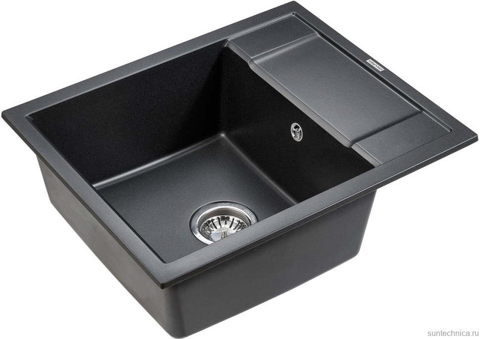 Комплект Мойка Paulmark Flugen 50-600 PM216050-BL черная + Смеситель Lemark Comfort LM3075BN-Black с гибким изливом, никель, черный