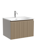 Тумба с раковиной Sancos Code 60 подвесная, серо-бежевая