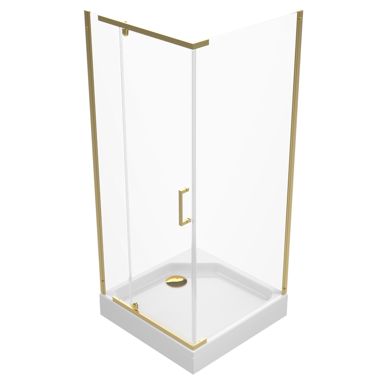 Душевой уголок Triton Терра -Голд 90х90х207, профиль золото, стекло прозрачное