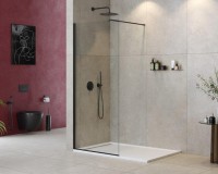 Душевая перегородка Cezares Liberta -L-1-90-120-C-NERO профиль черный, стекло прозрачное