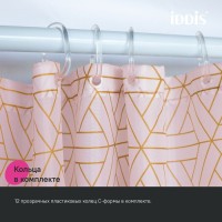 Штора для ванной IDDIS Base BG01P24i11 240х200, розовая