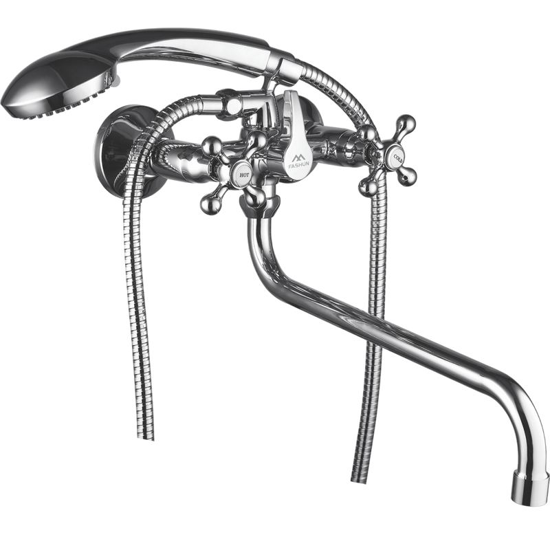 Смеситель с длинным изливом для ванны Fashun A2208 хром