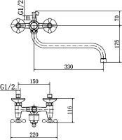 Смеситель с длинным изливом для ванны Fashun A2208 хром Смеситель с длинным изливом для ванны Fashun A2208 хром
