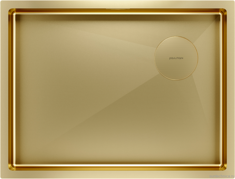 Комплект Мойка Paulmark Next-Skew PM885844-BG брашированное золото + Измельчитель Intenso