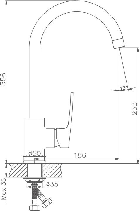 Смеситель для кухни Haiba HB587 HB70587