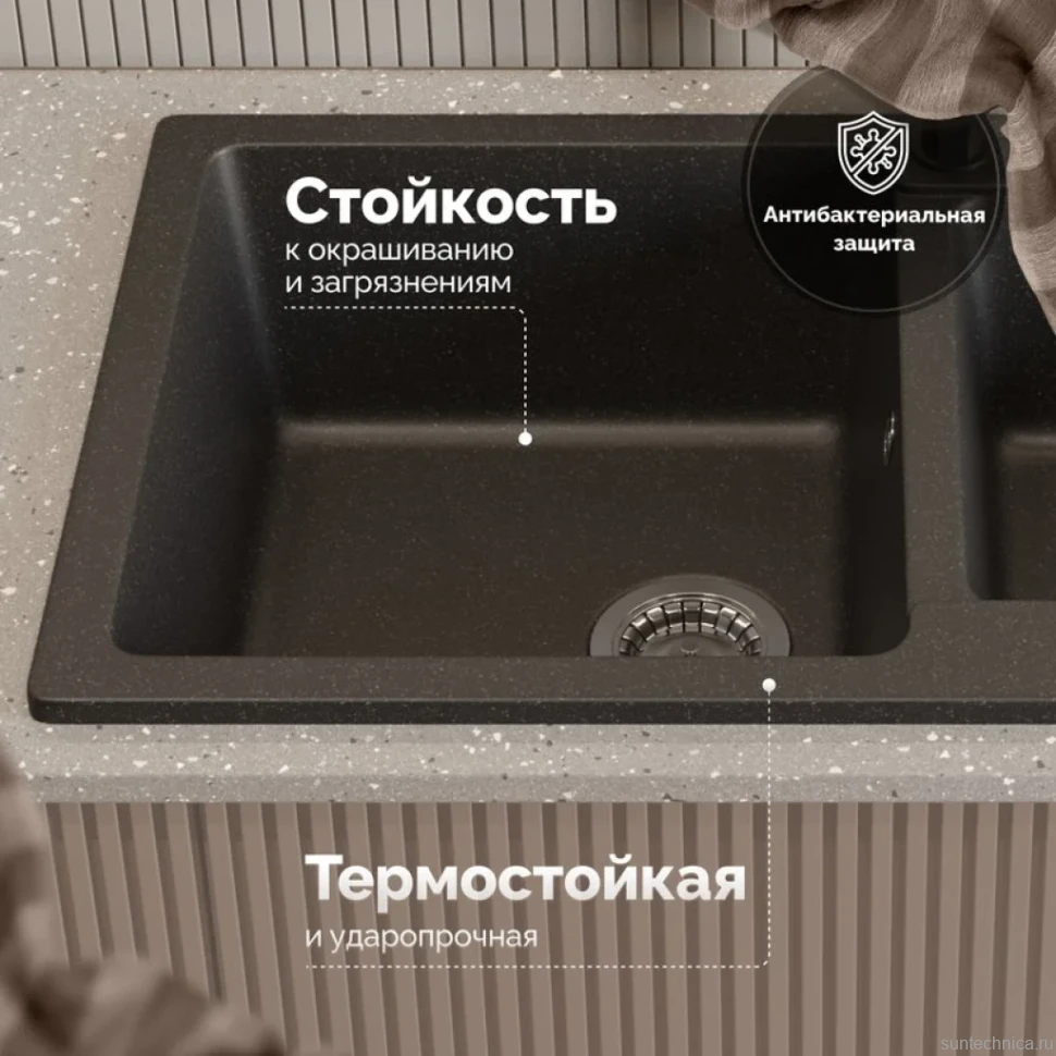 Мойка кухонная Domaci Болонья М-191-007 антрацит