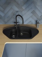 Мойка кухонная Domaci Болонья М-23-002 черная Мойка кухонная Domaci Болонья М-23-002 черная