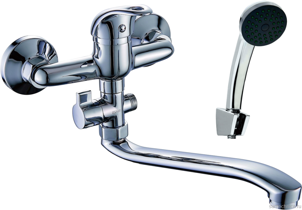 Смеситель с длинным изливом для ванны D-lin 602 D140602 хром