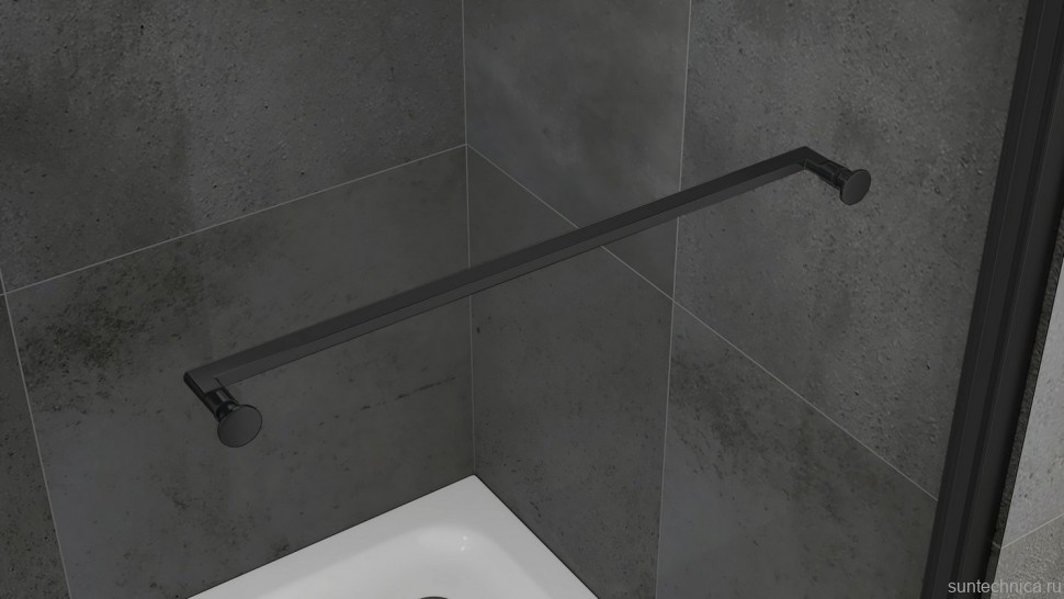 Душевой уголок Abber Schwarzer Diamant AG0A100B 100х100 см, профиль матовый черный, стекло прозрачное