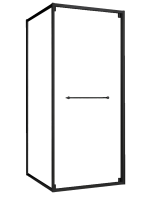 Душевой уголок Abber Schwarzer Diamant AG0A100B 100х100 см, профиль матовый черный, стекло прозрачное