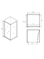 Душевой уголок Abber Schwarzer Diamant AG0A100B 100х100 см, профиль матовый черный, стекло прозрачное