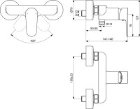 Смеситель для душа Ideal Standard Tyria BC156HS черный, хром