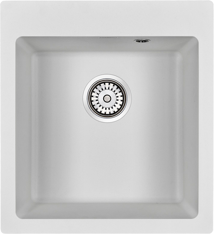 Комплект Мойка Paulmark Kante 45 PM104651-WH белая + Измельчитель Bone Crusher BC 610-AS