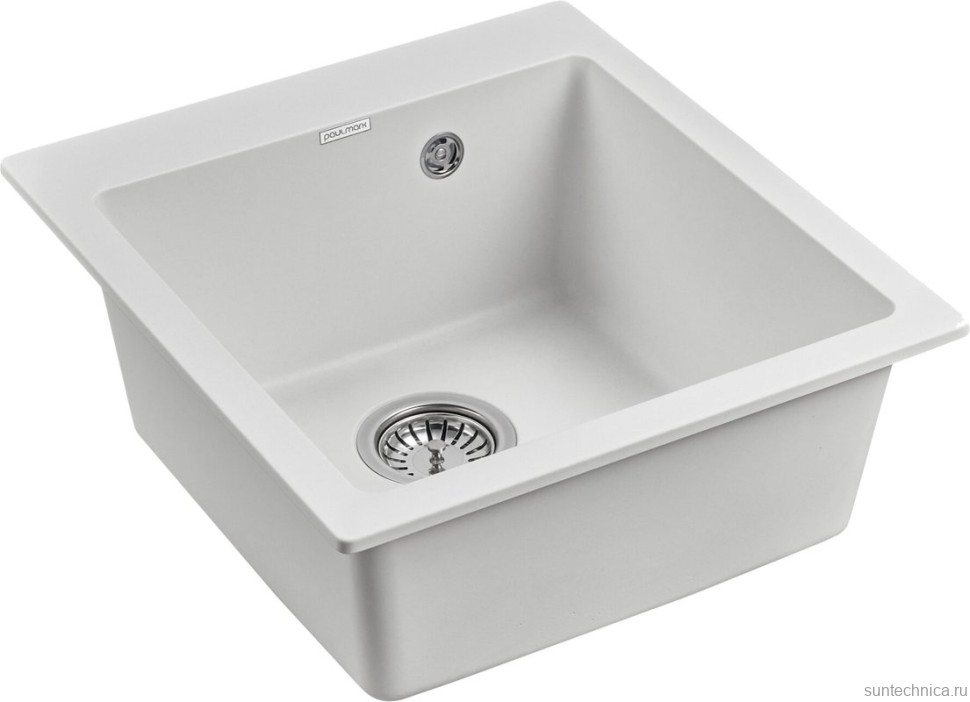 Комплект Мойка Paulmark Kante 45 PM104651-WH белая + Измельчитель Bone Crusher BC 610-AS