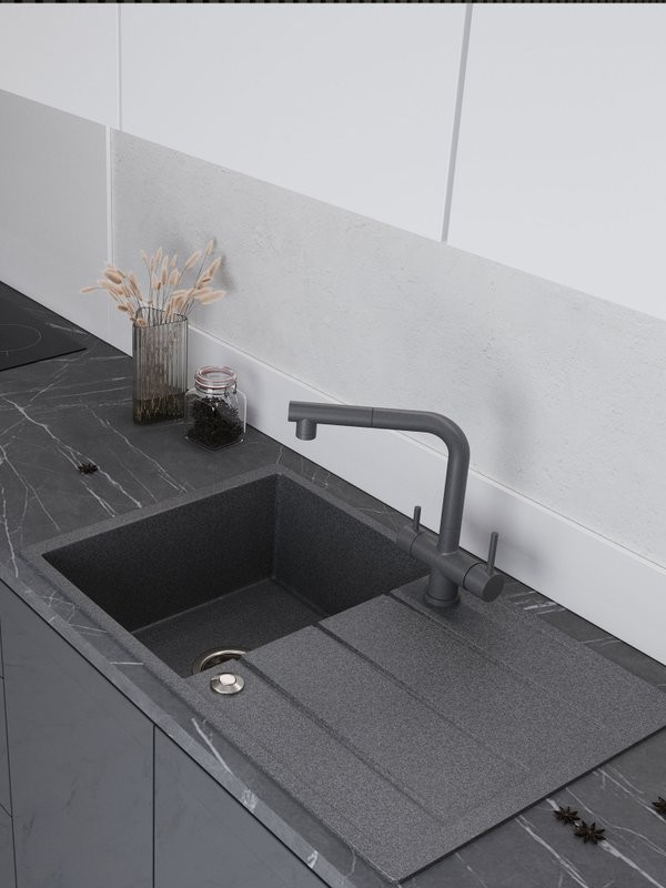 Мойка кухонная Emar Quartz EMQ-1800.Q антрацит