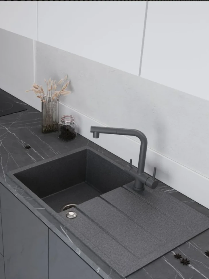 Мойка кухонная Emar Quartz EMQ-1800.Q антрацит