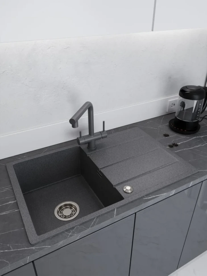 Мойка кухонная Emar Quartz EMQ-1800.Q антрацит