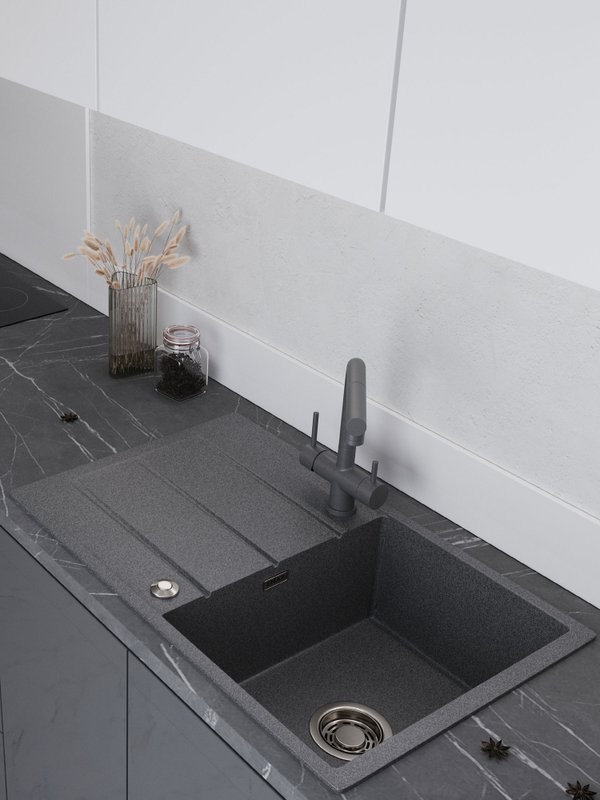 Мойка кухонная Emar Quartz EMQ-1800.Q антрацит