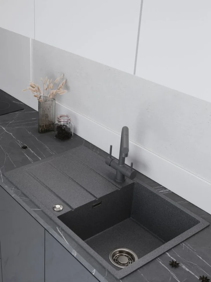 Мойка кухонная Emar Quartz EMQ-1800.Q антрацит