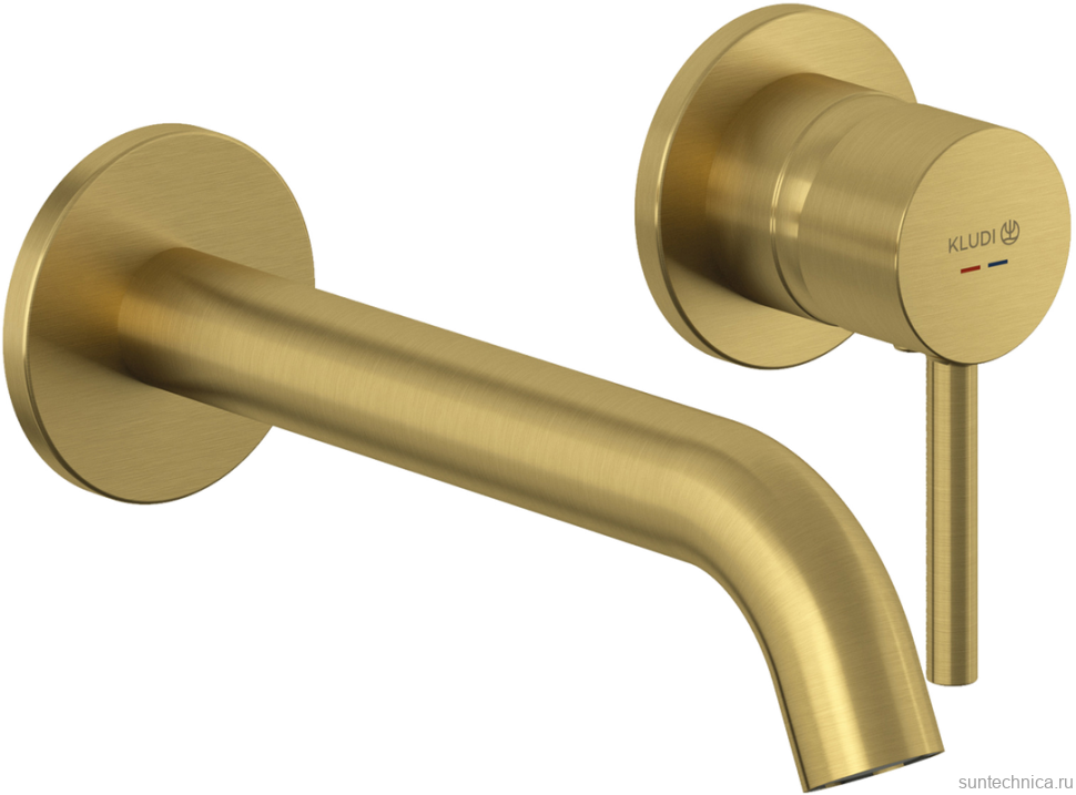 Смеситель для раковины Kludi Bozz 38245N076 С ВНУТРЕННЕЙ ЧАСТЬЮ брашированное золото