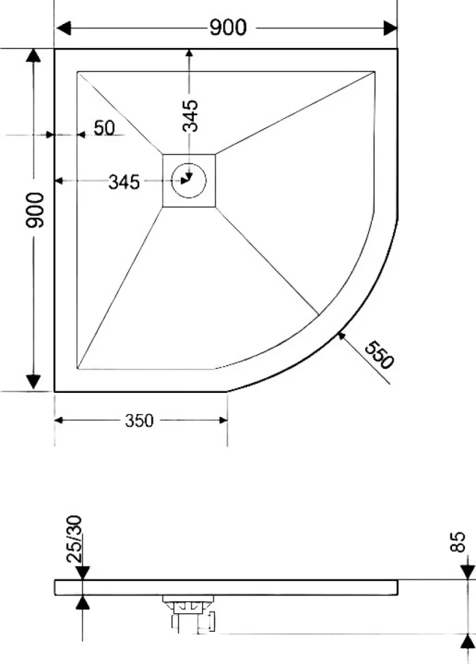 Поддон для душа RGW Stone Tray ST/R-0099Be