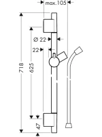 Душевая штанга Hansgrohe Unica 28632990 65 см, полированное золото Душевая штанга Hansgrohe Unica 28632990 65 см, полированное золото