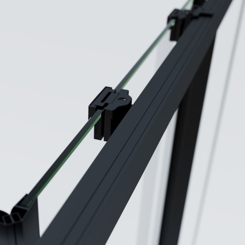 Душевой уголок Vincea Soft 2 VSS-3SO2900CLB 90x90, профиль черный, стекло прозрачное