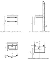 Тумба с раковиной BelBagno Ancona-N 60 bianco lucido подвесная Тумба с раковиной BelBagno Ancona-N 60 bianco lucido подвесная