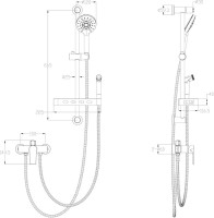 Смеситель для ванны с душем Wonzon & Woghand WW-A31003-CR с гигиеническим душем, хром