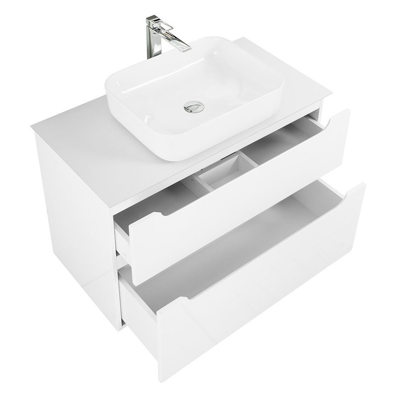 Тумба под раковину со столешницей BelBagno Etna 80 2 ящика, bianco lucido
