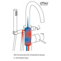 Напольный смеситель для ванны с душем Paini Cox 78PJ136LM брашированное золото