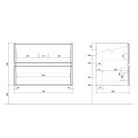 Тумба с раковиной SanStar Graffa 80 подвесная, дуб вотан, графит софт, раковина Фест