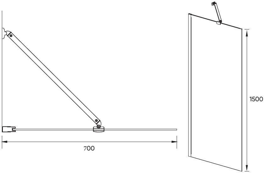 Шторка на ванну Veconi Palau PL84B-70-01-C8 70x150, черный
