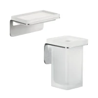 Набор Стакан Colombo Design Over B7002.satin + Мыльница B7001.satin Набор Стакан Colombo Design Over B7002.satin + Мыльница B7001.satin