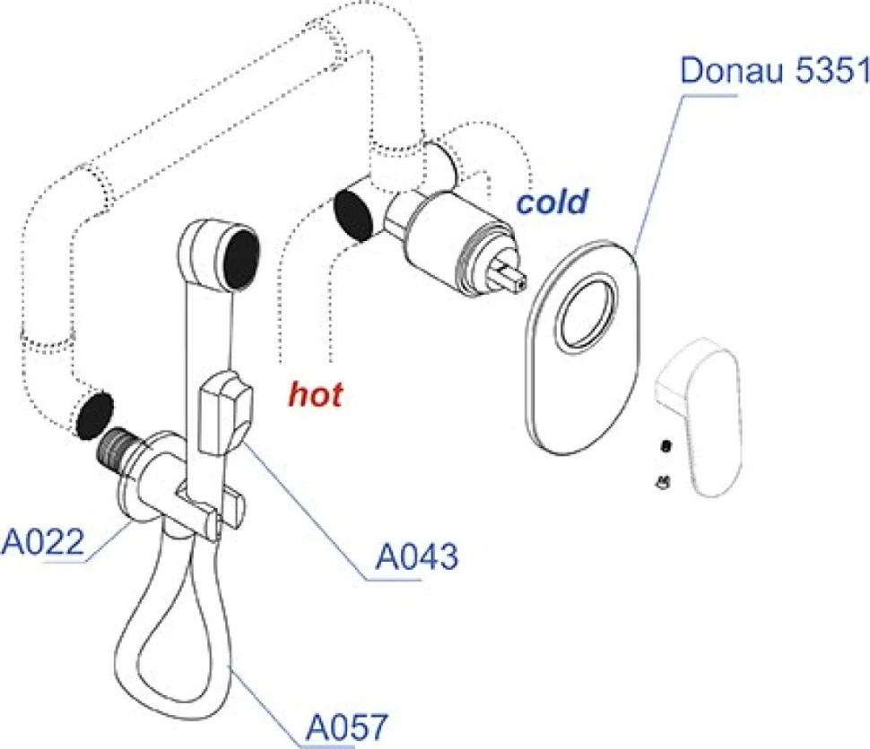 Гигиенический душ Wasserkraft A11057 шланг 120 см