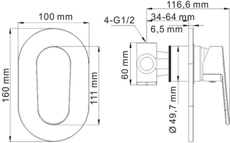 Гигиенический душ Wasserkraft A11057 шланг 120 см