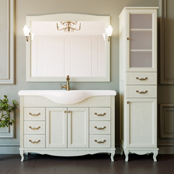 Мебель для ванной комнаты ValenHouse Эллина 120 слоновая кость, фурнитура бронза