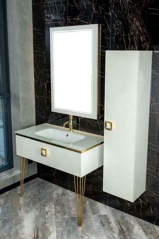 Тумба под раковину Armadi Art Lucido 100 жемчужная белая